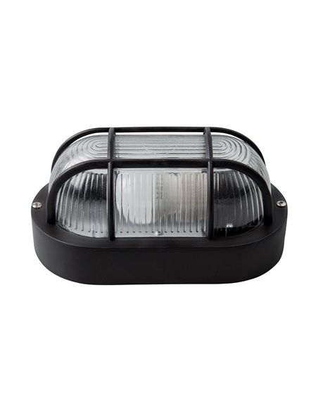 Aplique oval exterior ip54 e27 negro