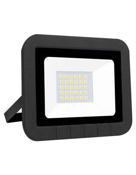 Proyector Led Plano Negro 10w Calida