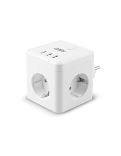 Powercube 10a 3tomas+3usb's Blanco