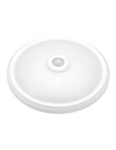 Aplique led redondo sensor ip20 matel emergencia 16w neutra