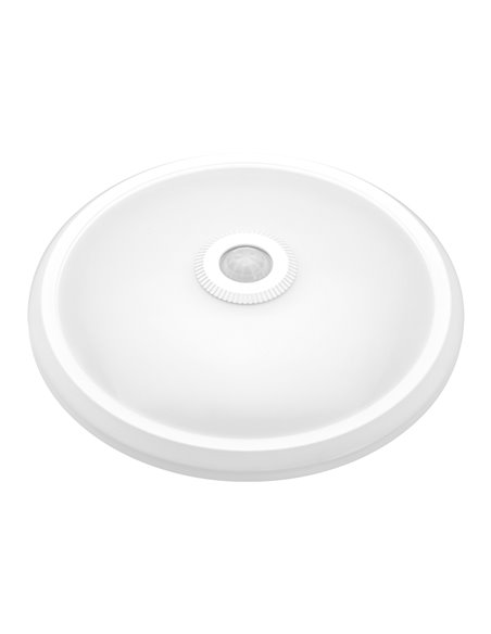 Aplique LED redondo com sensor de emergência ip20 matel 16w neutro