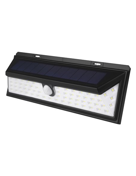 Aplique Led Solar Sensor Negro 10w Fria