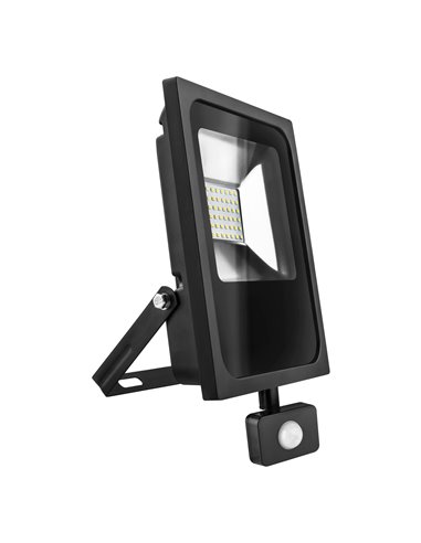 Proyector led sensor matel negro ip65 50w cálida