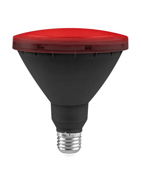 Bombilla led jardín par38 ip65 matel e27 15w roja