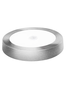 Downlight led sensor superficie redondo matel plata 18w neutra