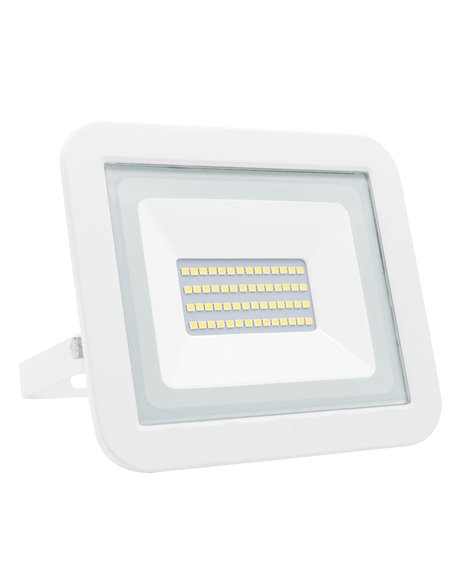 Proyector led plano blanco matel ip65 30w fría