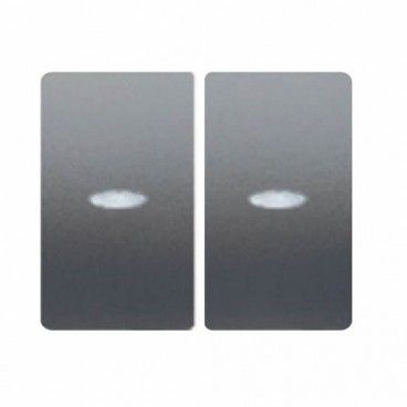Chave dupla ou interruptor com luminoso NEPTUNO STEEL BJC IRIS 18709-ANL
