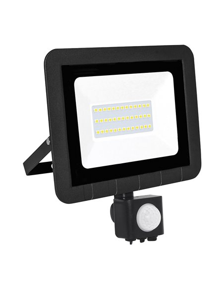 Projetor LED com sensor preto matel 30w