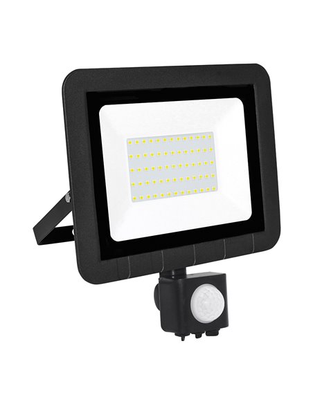 Proyector led con sensor negro matel 50w