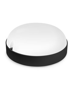 Aplique Led Redondo Negro Ext Ip65 9w F