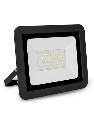 Proyector led plano negro matel ip65 50w cálida