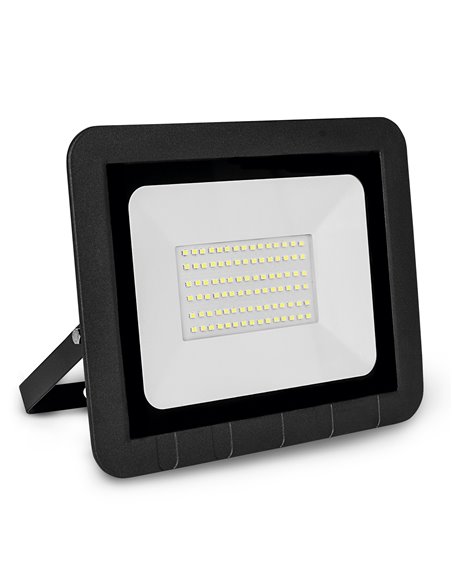 Proyector led plano negro matel ip65 50w cálida