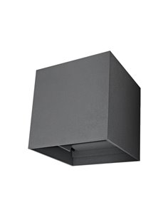 Aplique Led Luxe Cubo Gris Ip54 6w N