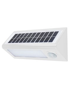 Aplique solar LED Korpass sensor branco 27cm 8W 6400K