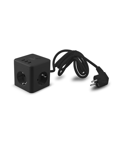 Powercube 10a 3 soquetes + cabo onlex 3usb 1,5m preto