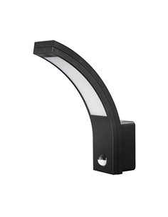 Aplique LED com sensor externo IP54 matel preto 6400K