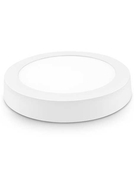 Downlight led superficie redondo blanco matel 12w cálida