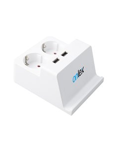 Base 2 tomadas + 2cabo USB 1,5m onlex