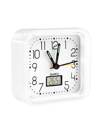 Reloj analógico küken alarma blanco