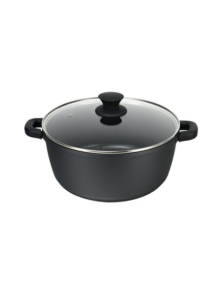 Caçarola alta de alumínio fundido supremo preto Xylán 32cm