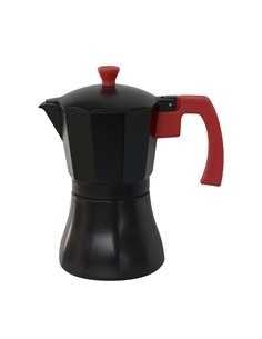 Cafetera Induccion Aluminio Negra 6taza