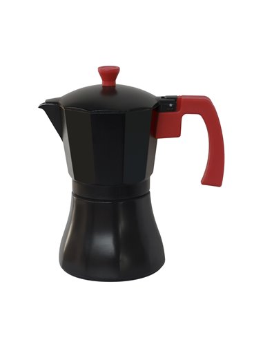 Cafetera aluminio negra inducción 9 tazas