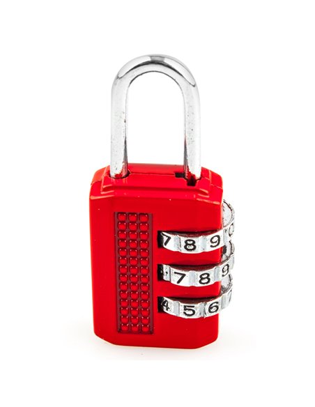 Cadeado combinado de 3 números 25mm a/n vermelho