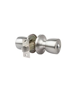 Pomo puerta handlock tubular entrada cromo mate 60/70mm