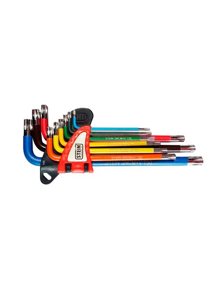 Juego llave torx stein larga cr-v con agujero 9 piezas colores