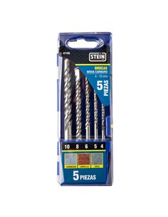 Juego brocas widia carburo stein 4-10 mm 5 piezas
