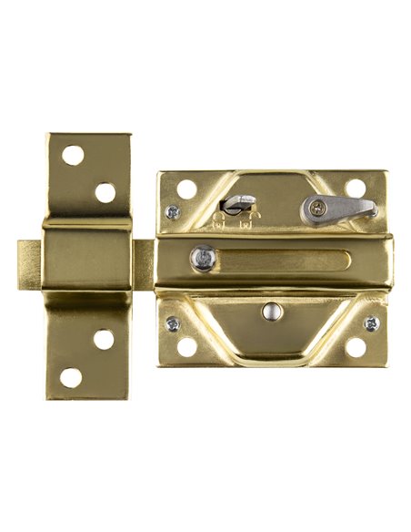 Cerrojo llave serreta handlock dorado 85mm con bloqueo