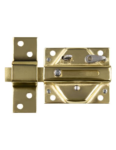 Cerrojo llave puntos handlock dorado 85mm con bloqueo