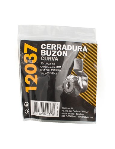 Cerradura Buzon Joma CurVa Cromada