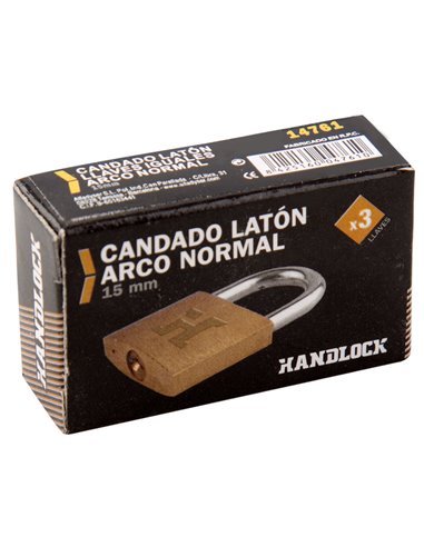 Candado Laton Handlock A/N 15 Ll/Ig