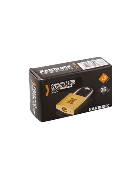 Candado latón handlock arco normal 25mm iguales