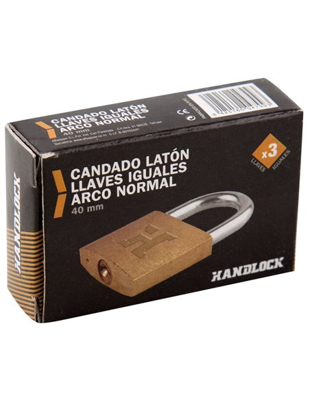 Cadeado de latão com arco normal de 40 mm igual