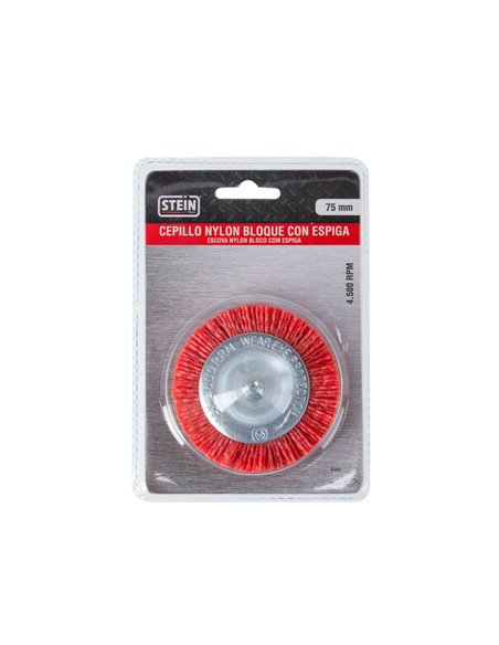 Cepillo bloque nylon stein 75mm con espiga 6mm