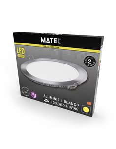 Downlight Led Redondo Plata 18w Calida 2