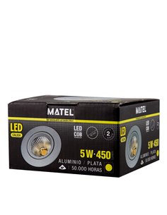 Aro Led Cob Alum Basc Red Plata 5w Calid 2