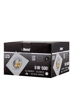Aro Led Cob Alum Basc Cuad Blanc 5w Fria 2