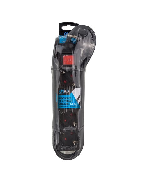 Base Onlex Negra 4tomas Cable/Int 1,5mt