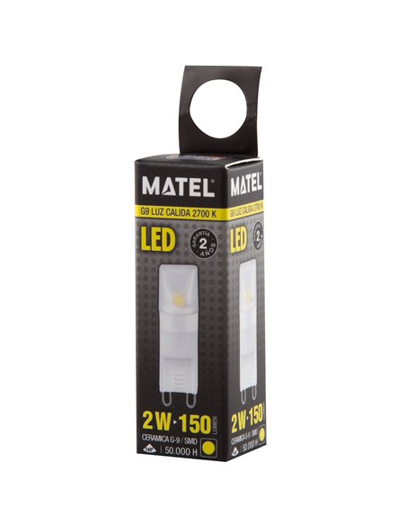 Lâmpada LED G9 matel 2W cerâmica 2700K