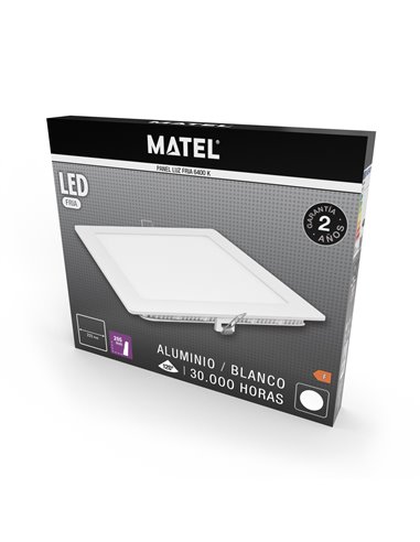 Downlight Led Cuadrado Blanco 18w Fria