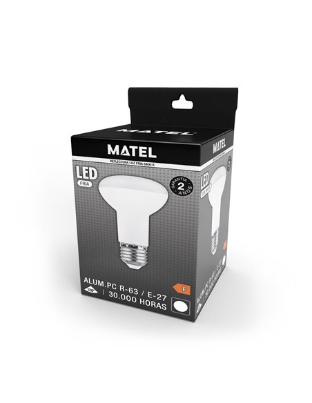 Bombilla led reflectora matel e27 r63 8w fría