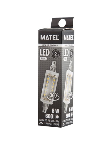 Bomb Led Lineal 360º 24x 78mm 6w Fria