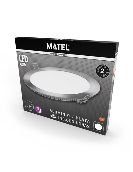 Downlight Led Redondo Plata 12w Fria