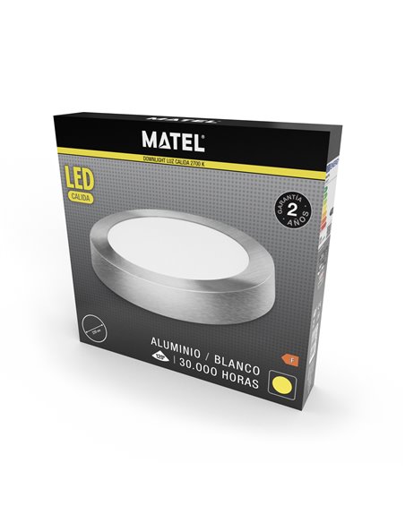 Downlight Led Superf Redon Plata 18w Cal
