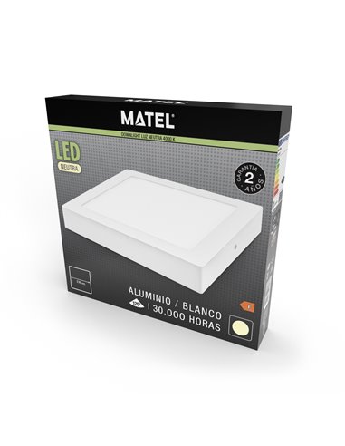 Downlight Led Superf Cuadr Blanco 18w Ne