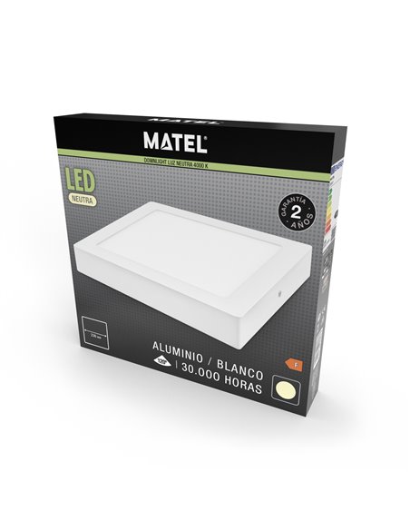 Downlight Led Superf Cuadr Blanco 18w Ne