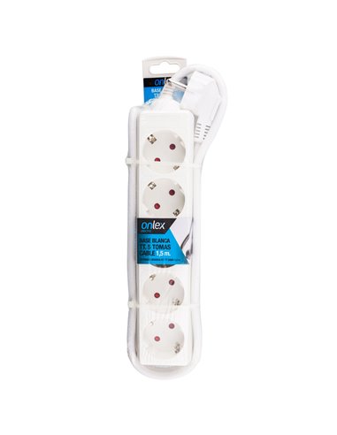 Base Onlex Blanca 5tomas Cable 1,5mt